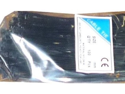 Stahovací páska 2,5x160mm černá, balení 100ks