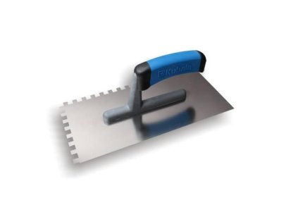 Hladítko nerez, zub 10 mm, 270 x 130 mm, gumová rukojeť