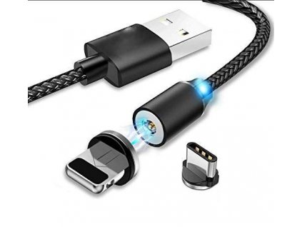 Nabíjecí kabel USB-C s magnetickou koncovkou a LED podsvětlením