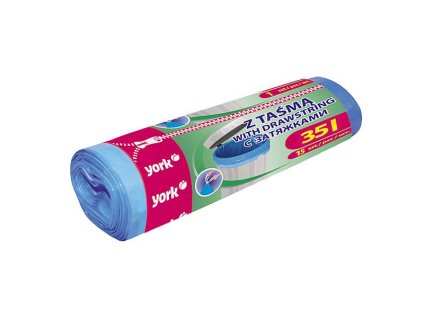 Sáčky do koše na odpad, smetí YORK LUX s páskem 15ks, 35l