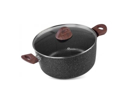 Hrnec s poklicí Black Marble Line, 24cm, 4,0l