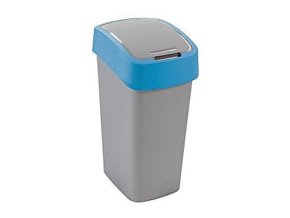 Koš Curver® FLIP BIN 25l, šedostříbrná/modrá, na odpadky