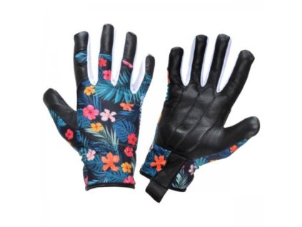 Rukavice kozí kůže L272607P, květiny, vel. 7, LAHTI