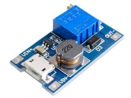 Napájecí modul, step-up měnič 2A s MT3608 s USB micro