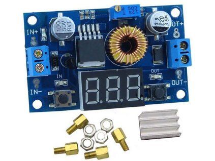 Napájecí modul, step-down měnič 5A s XL4015 a voltmetrem