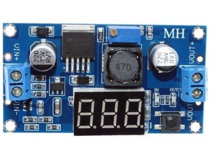 Napájecí modul, step-down měnič 2A s LM2596+LED displej