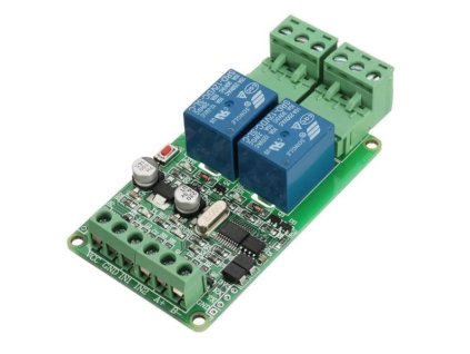 Modul relé 2x napájení 12V, s komunikačním rozhraním TTL/RS485