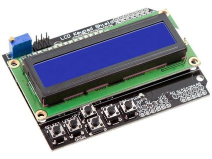 Displej LCD1602A s klávesnicí, 16x2 znaků, modré podsvícení