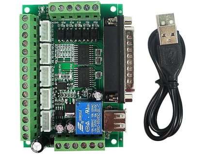 Interface MACH3 CNC pro 5 krokových motorků
