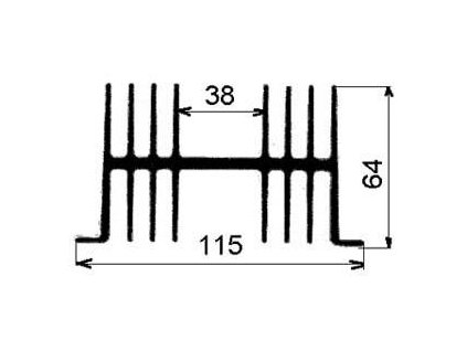 Chladič Al ZH0137 115x64x3000mm