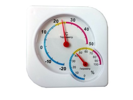 Analogový Teploměr  a vlhkoměr bílý
