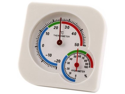 Analogový teploměr a vlhkoměr WS-A7 bílý