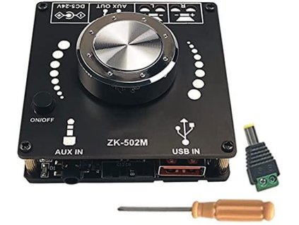 Bluetooth přijímač a zesilovač 2x50W, modul ZK-502M