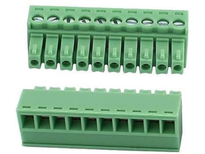 Svorkovnice násuvná 10P- část se svorkami, KF2EDGK-10P, RM=3,81mm