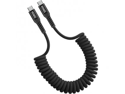 Kroucený kabel USB C / USB C, nylon, YENKEE YCU 501 BK