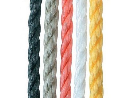 Lano stáčené barevné PP 8mm (plastová cívka/100m)