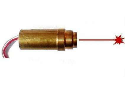 Laser s optikou 5mW 2,6V/20-40mA 670nm - červený