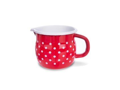 Hrnek smalt  730ml ¤10cm s výlevkou  TEČKA BELLY