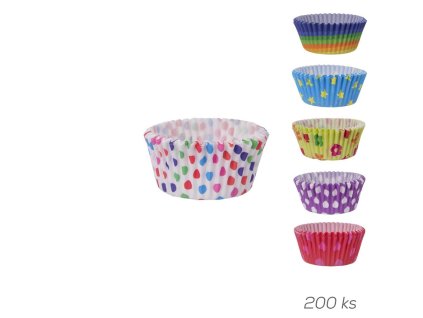 Košíčky papírové cukrářské barevné ¤4,5cm 200ks