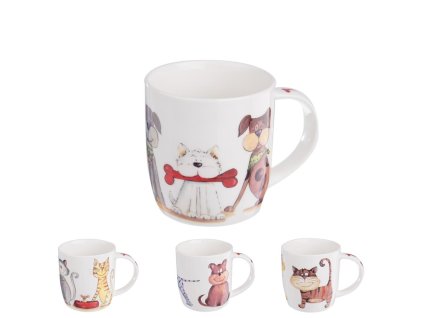 Hrnek porcelán 400ml  PSI a KOČKY