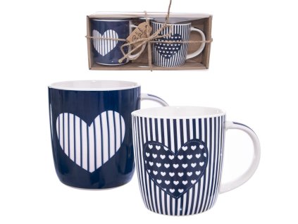 Hrnek porcelán 0,39L dárková sada 2ks  SRDCE