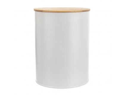 Dóza plech/bambus bílá ¤13cm  ORION