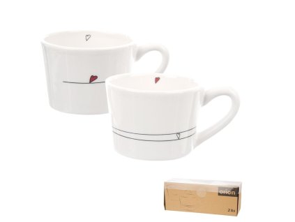 Hrnek keramika 230ml 2ks  SRDÍČKA LINKY