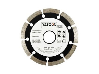Kotouč diamantový 180 x 22,2 x 2,5 mm YT-6004