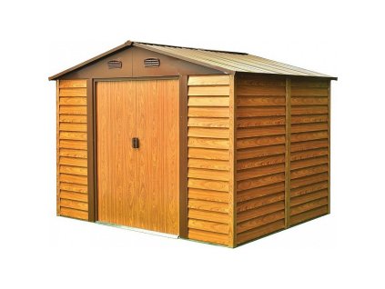 Zahradní domek plech, hnědý, 266x224x215 cm