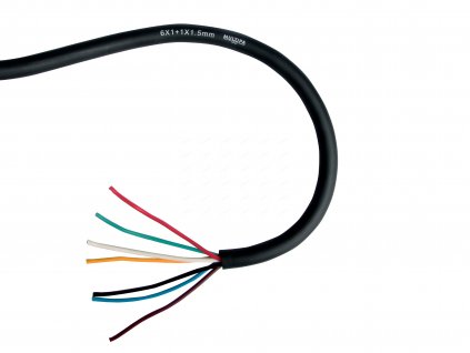 Kabel 7-žílový, 6 x 1 mm + 1,5 mm, gumový plášť MULTIPA