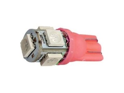 Žárovka LED T10 12V/1,5W červená, 5xSMD5050