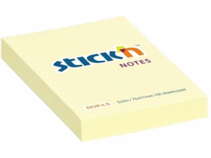 Bloček samolepicí Hopax 76x127 mm, žlutý, 100 lístků