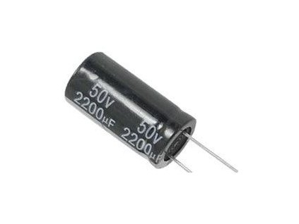 2200u/50V 105° 16x31x7,5mm, elektrolyt.kondenzátor radiální