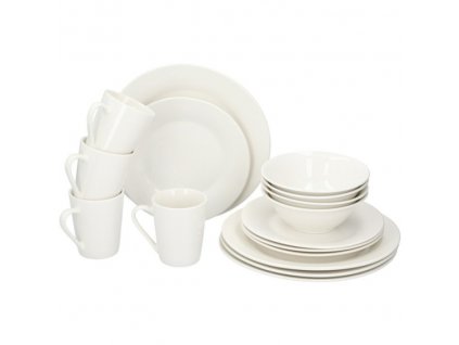 Jídelní sada nádobí 16 ks bílá keramika