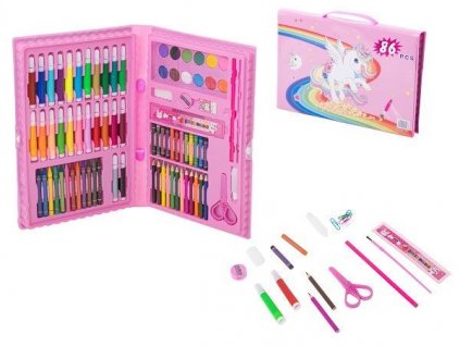 Kreativní sada na malování v plastovém kufříku, růžová