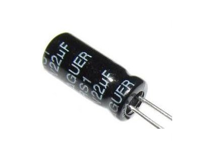 22u/25V 105° 4x7x2mm, elektrolyt.kondenzátor radiální