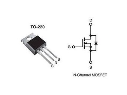 IRF830 N MOSFET 500V/4,5A 100W 1,35Ohm TO220