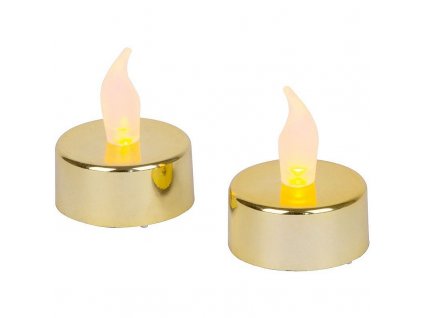 Čajová svíčka LED MagicHome zlatá, 2ks