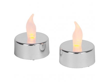 Čajová svíčka LED MagicHome stříbrná, 2ks