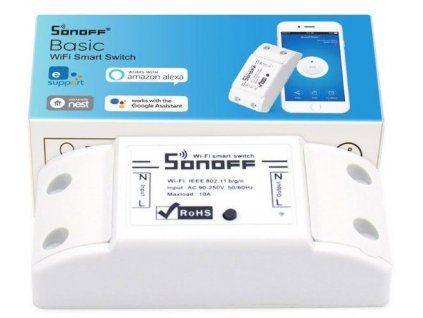 Spínač WiFi Sonoff Basic R2 230V/10A, napájení 90-260AC