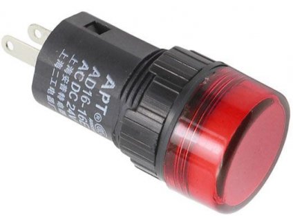 Kontrolka 12V LED 19mm AD16-16E, červená