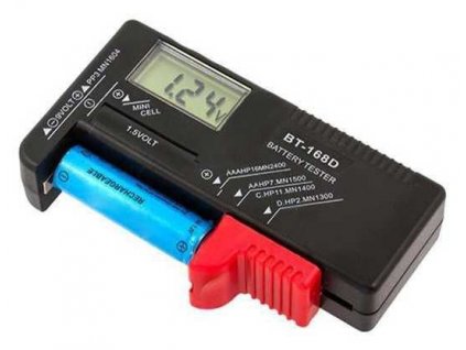 Tester baterií digitalní BT-168D -R3, R6, R20, R14, 9V