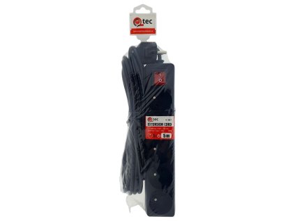 Prodlužovací přívod 5m-5x10A s vypínačem, 3x1mm2, černá, OTEC