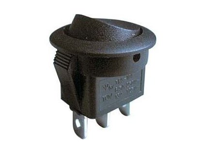 Přepínač kolébkový RS102-8C, ON-ON 1pol.černý 250V/6A