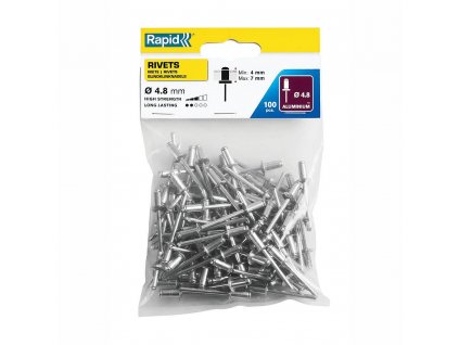 Nýty hliníkové Rapid 4,8x10 mm, 100 ks