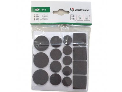 Sada filcových podložek, hnědá, 64 ks