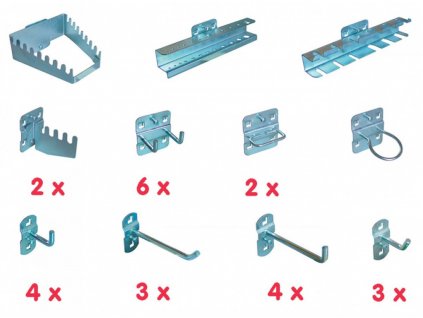 Sada háků a držáků do děrované desky - GU40768