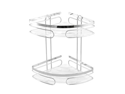 Polička koupelnová rohová 2p chrom 25,5x19,5x28cm samol. AWD1421