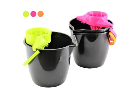 Vědro 12L PH + ždímací koš  BLACK, mix barev