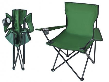Kempingová židle skládací - rybářské křesílko, barva zelená